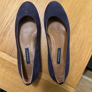 Women's Navy Suede Flats
